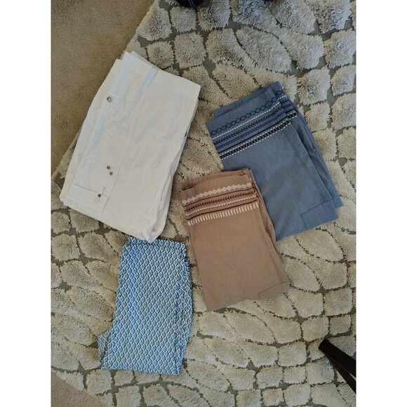 Lot Of 4 Chico's Pants Size 1 M Assorted Colors Cotton And Rayon EC - Picture 2 of 7